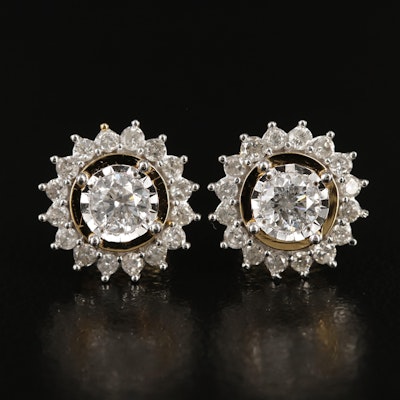 Sterling 1.02 CTW Diamond Earrings