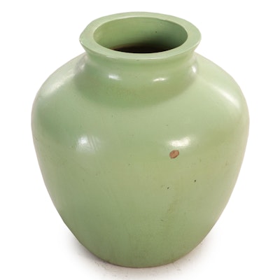 Robinson Ransbottom Pottery Company Green Glazed Ceramic Vase