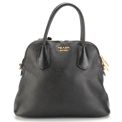 Prada Two-Way Dome Bag in Black Saffiano Leather