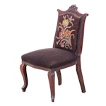 Victorian Walnut and Needlepoint Side Chair, Late 19th Century