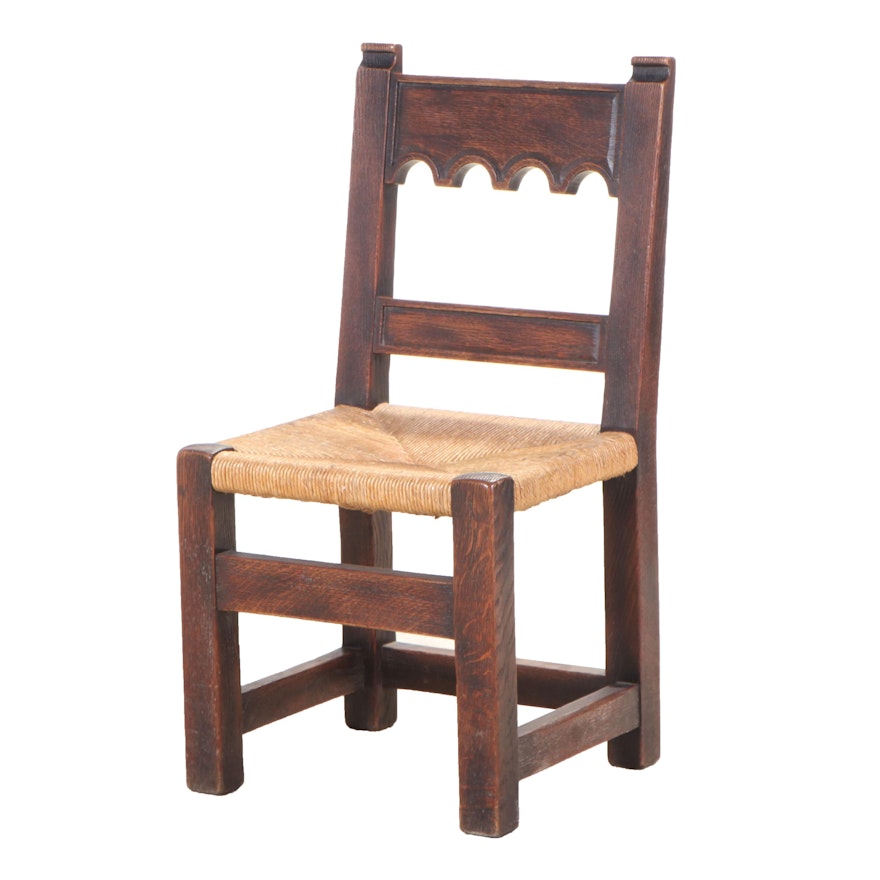 English 17th Century Style Oak Side Chair