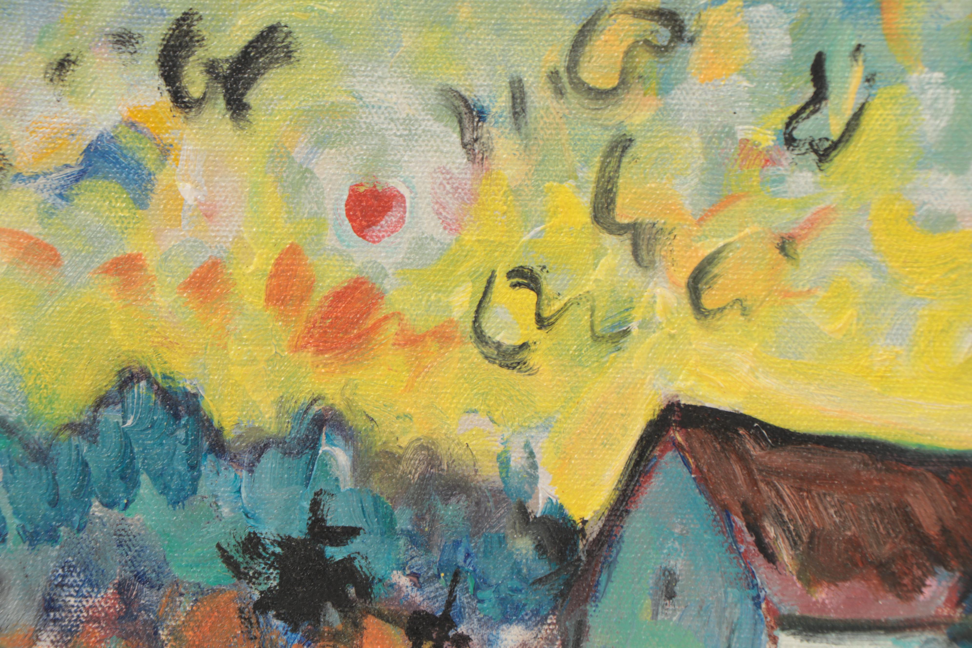 Marion Maas Landscape Oil Painting of House, 20th Century EBTH