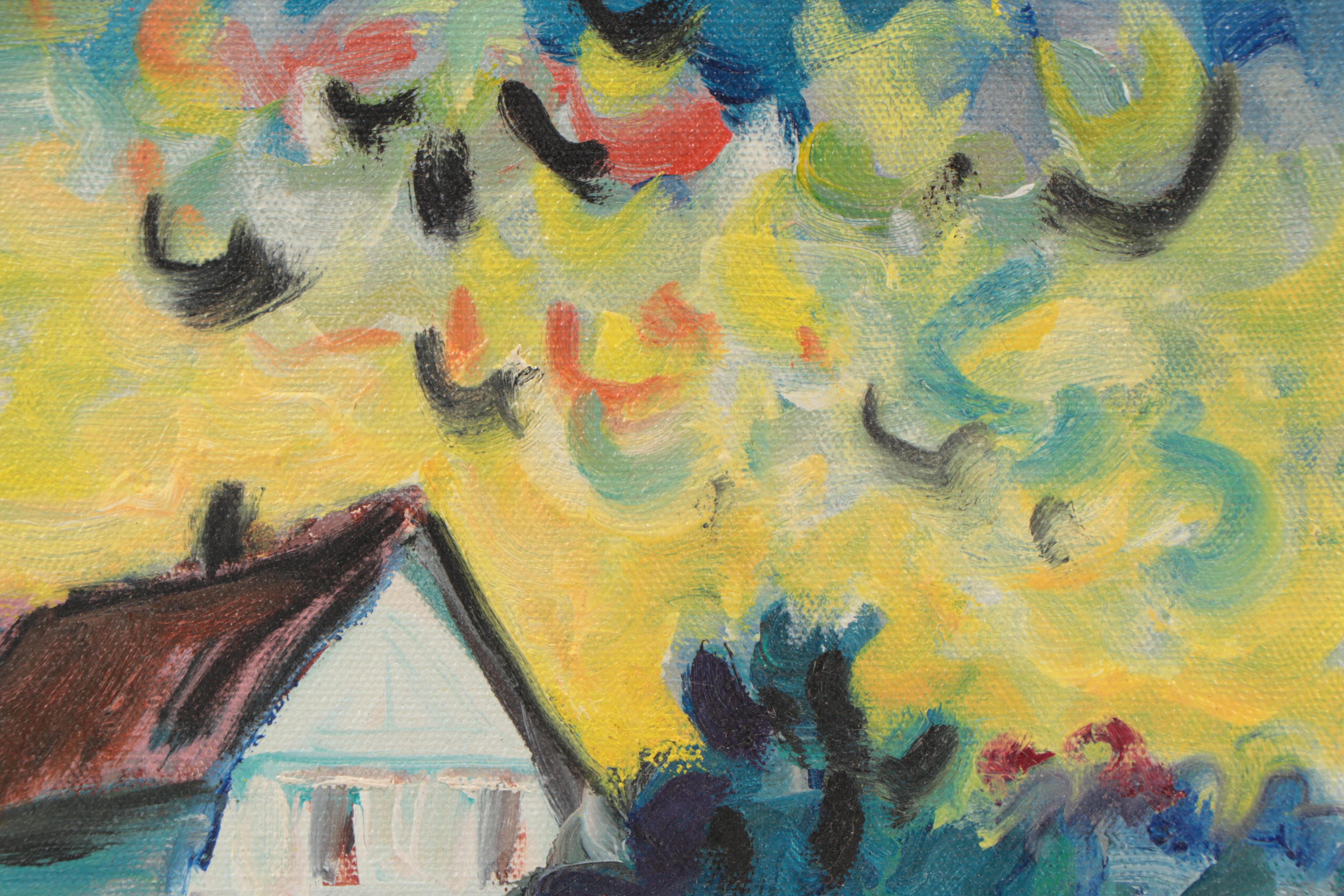 Marion Maas Landscape Oil Painting of House, 20th Century EBTH