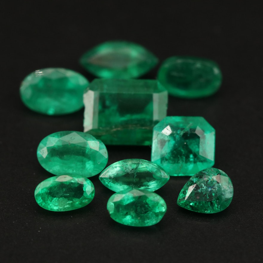 Loose 4.29 CTW Mixed Faceted Emeralds