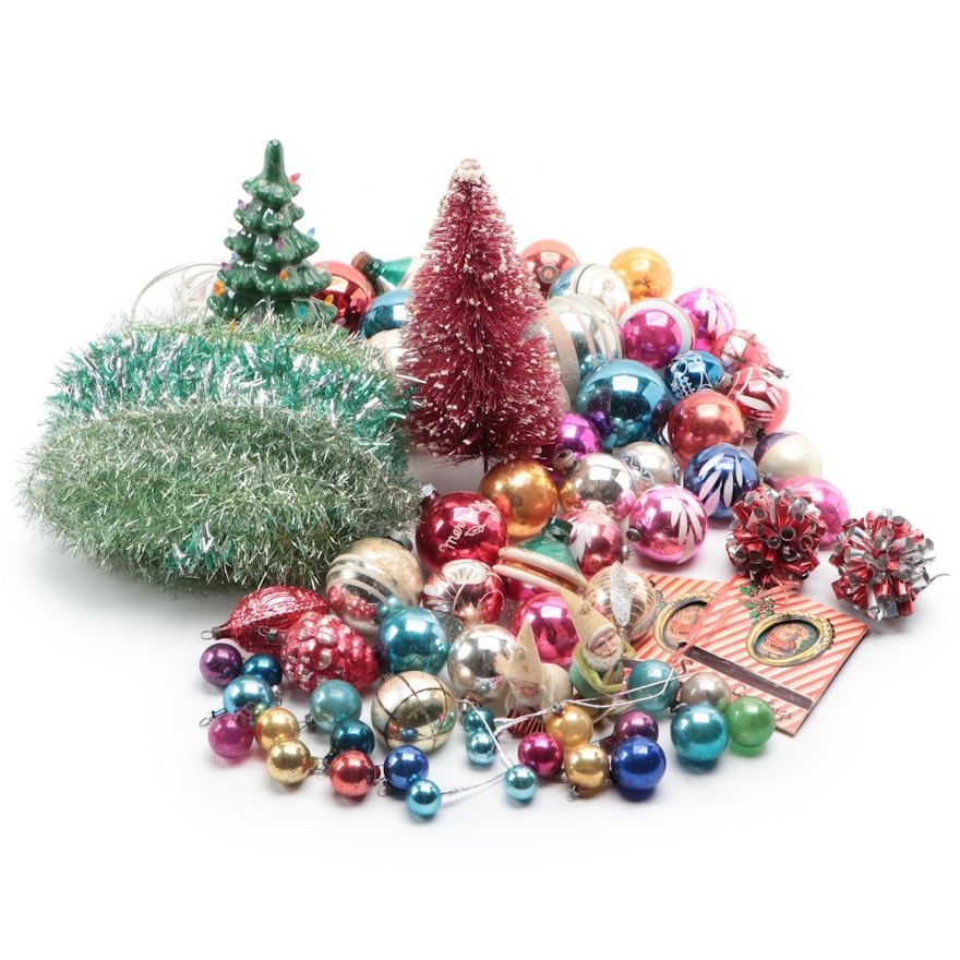 Blown Glass Ornaments, Tinsel and Other Christmas Décor