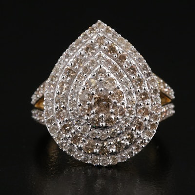 Sterling 2.04 CTW Diamond Cluster Ring