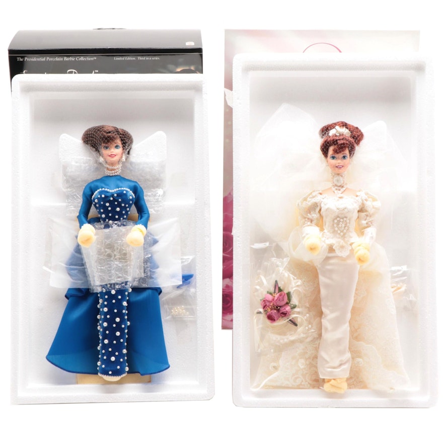Mattel Barbie "Romantic Rose Bride" and "Evening Pearl" Composite Dolls