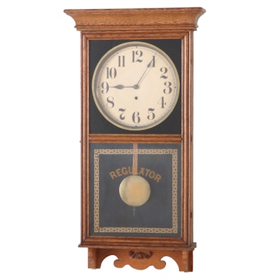 Wm. L. Gilbert "Washington" Oak Wall Clock, Late 19th/ Early 20th Century