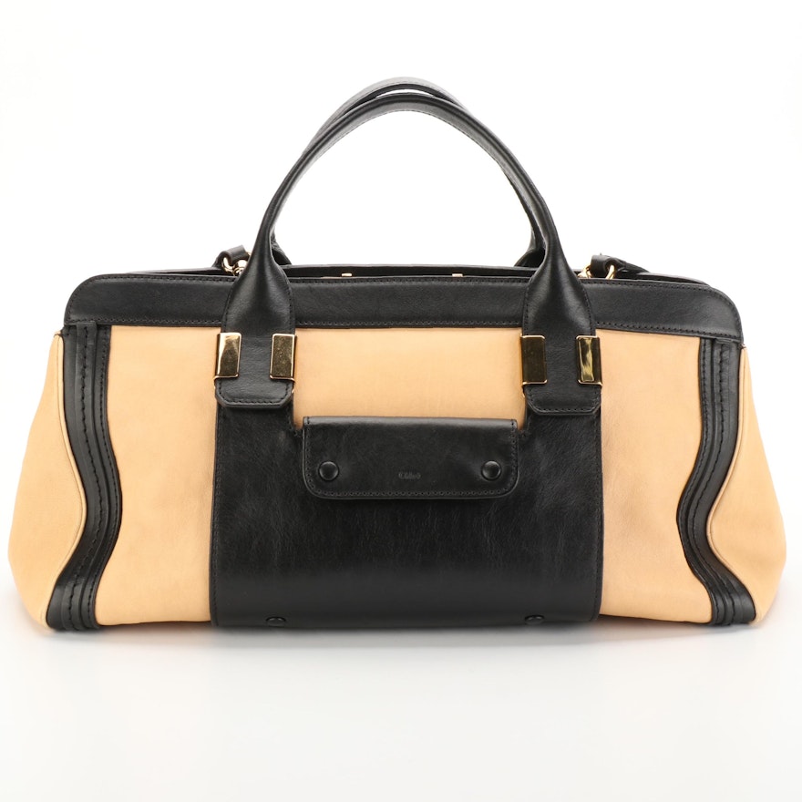 Chloé Alice Two-Way Satchel in Two-Tone Leather