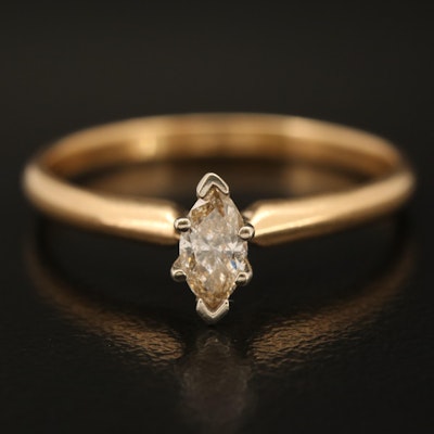 14K 0.22 CTW Diamond Nugget Solitaire Ring