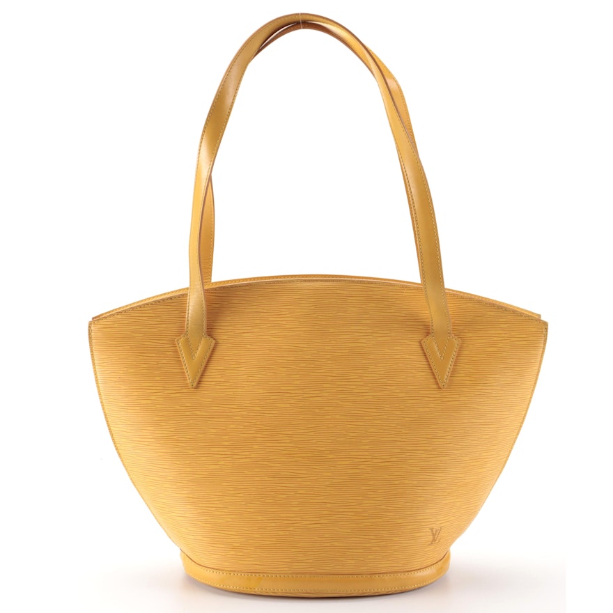 Louis Vuitton St. Jacques Shoulder Bag in Tassil Yellow Epi and Smooth Leather