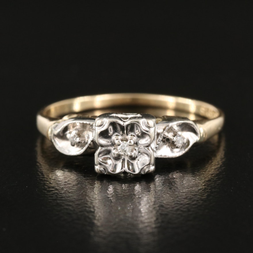 Vintage 14K 0.01 CTW Diamond Ring
