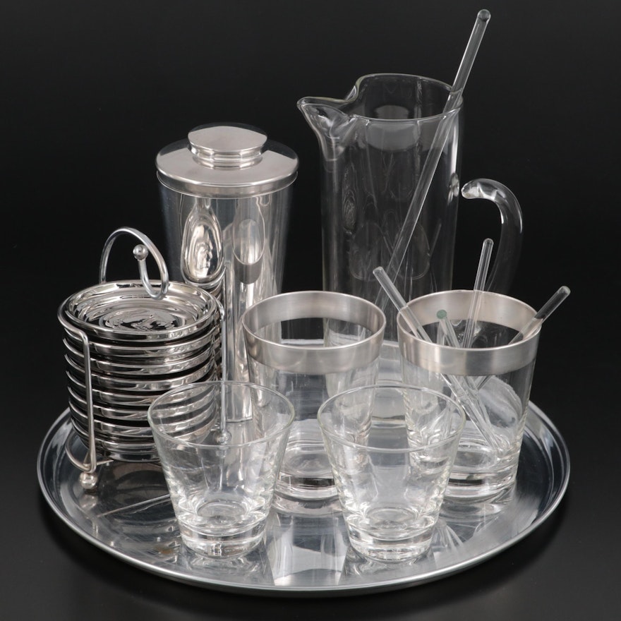 Libbey Liquer Cocktail Glasses with Other Glasses, Shaker, Stirrers, and More