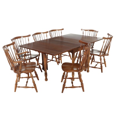 Thomasville "Welsh Valley" Cherry Eight-Piece Dining Set, Late 20th Century