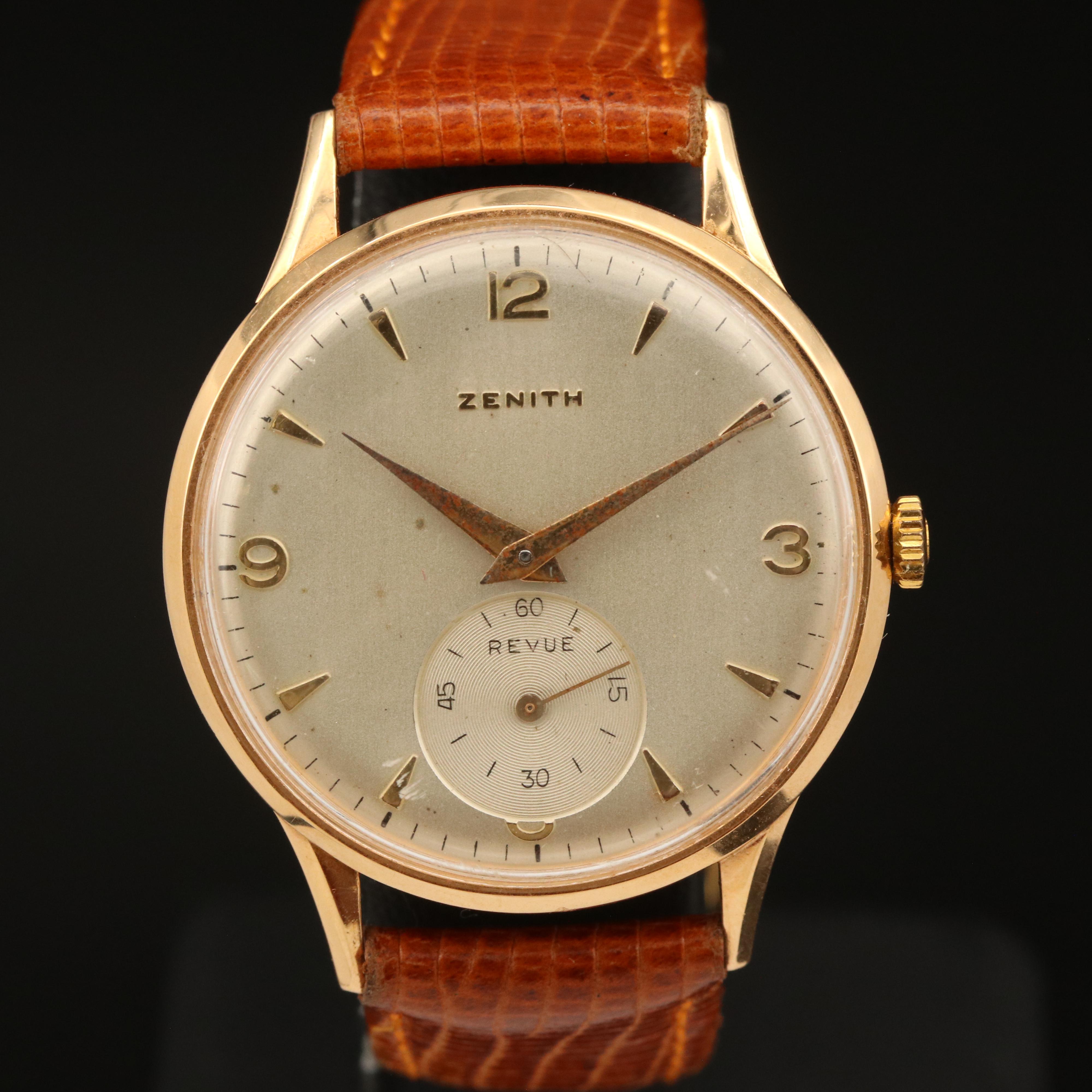 Vintage 18K Zenith Hand Wind Wristwatch EBTH