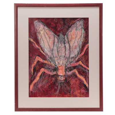 Marion Maas Mixed Media Painting of Insect