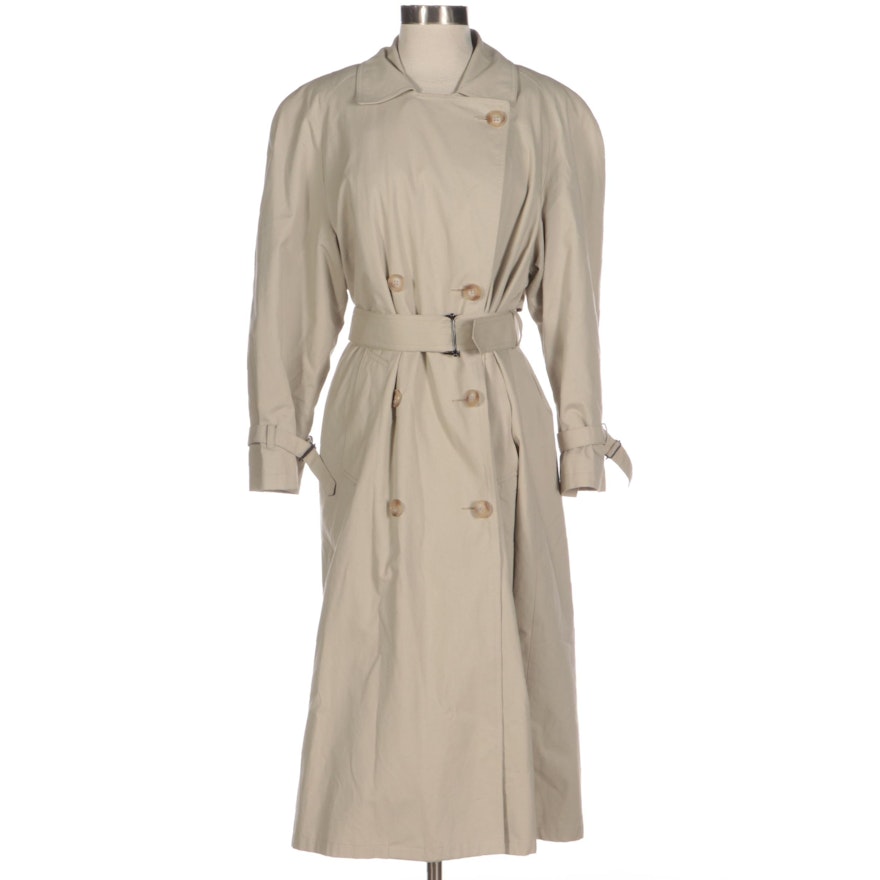 Jones New York Double-Breasted Trench Coat with Removable Lining