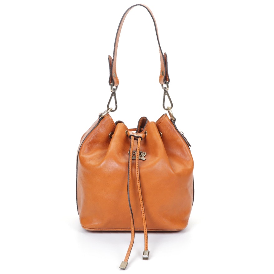 Pratesi Firenze Cognac Leather Bucket Bag