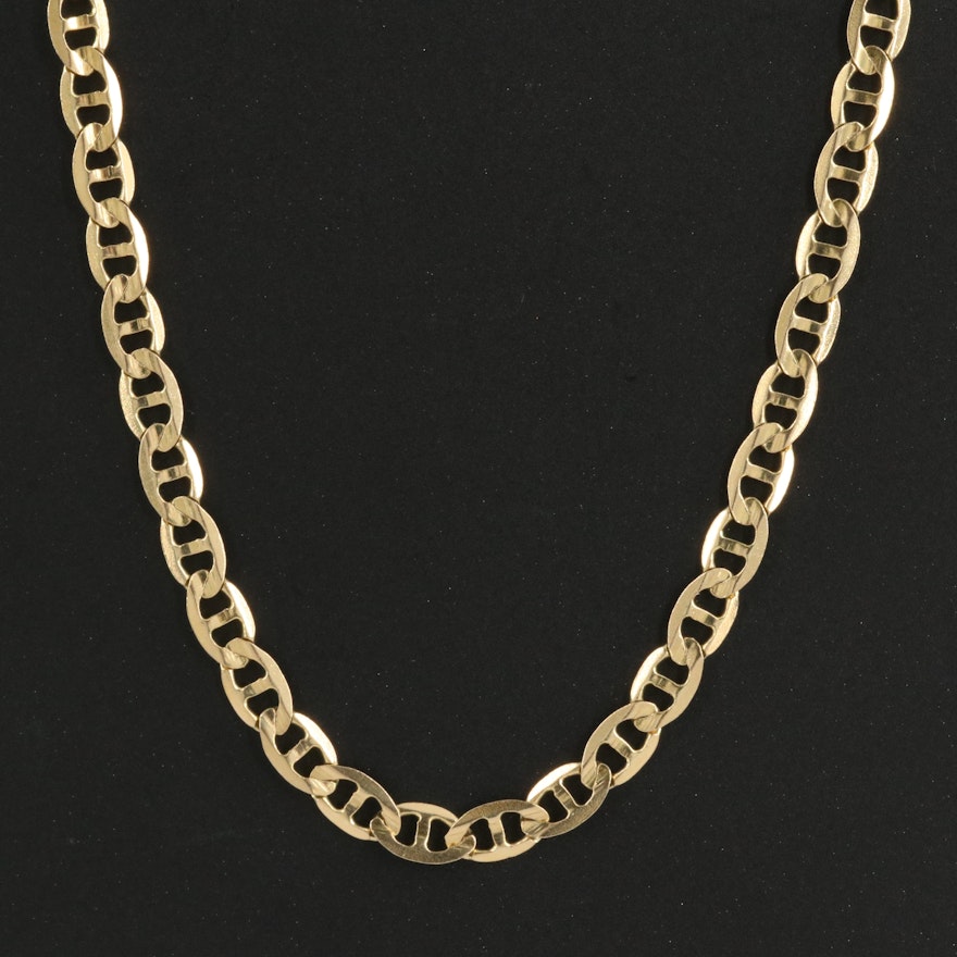 Italian 14K Anchor Chain Necklace