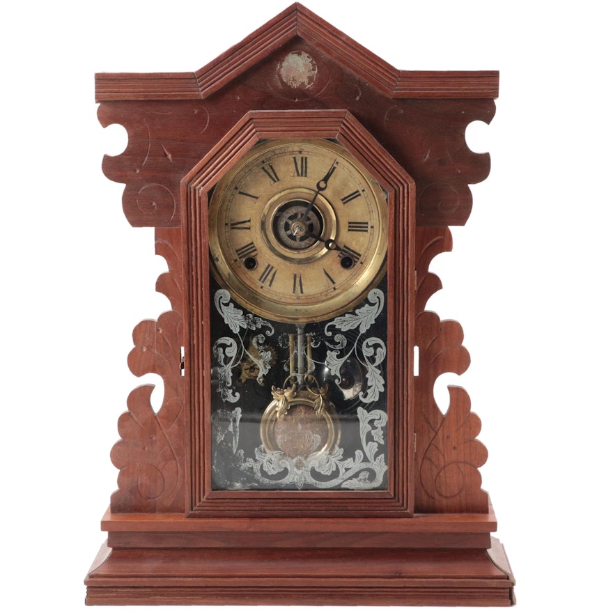 Victorian Gingerbread Shelf Clock, Late 19th/ Early 20th Century
