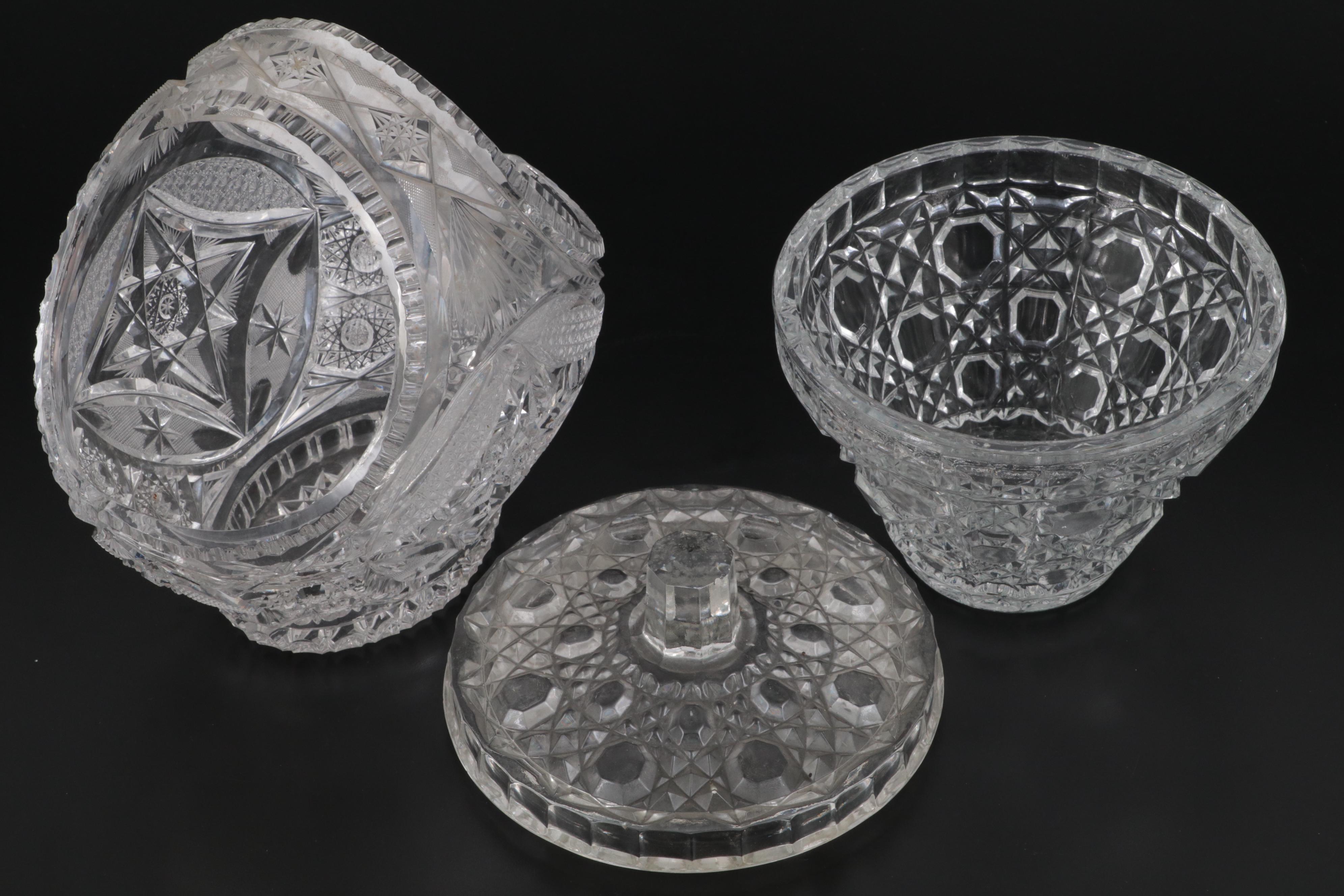 American Brilliant Style Cut Glass and Crystal Table Accessories EBTH