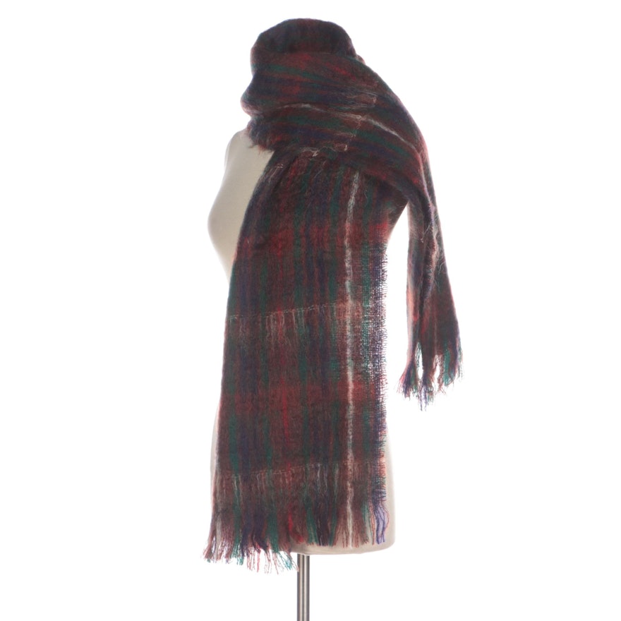 Netherdale Scottish Mohair and Wool Blend Plaid Scarf
