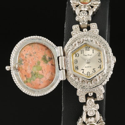 Unakite Bracelet with Pierre Nicol Wristwatch