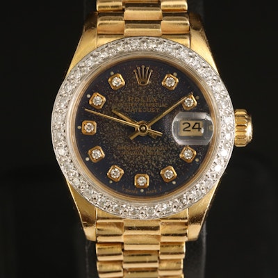 1985 Rolex Datejust Diamond Dial and Bezel President Band Wristwatch