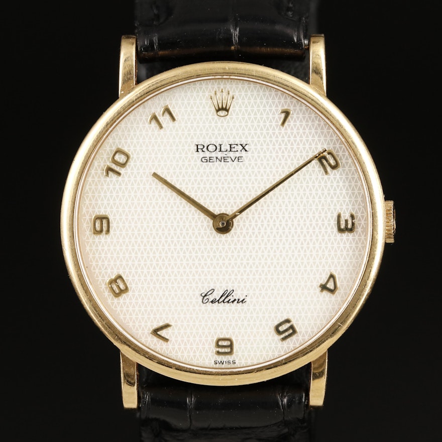 Rolex Cellini 18K Solid Gold with Mother of Pearl Dial Manual Winding Wristwatch