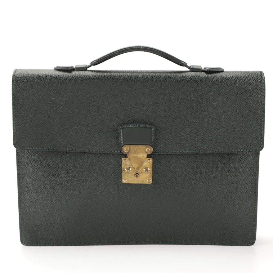Louis Vuitton Serviette Kourad Briefcase in Épicea Taïga Leather