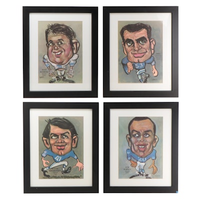 Detroit Lions Football Caricature Offset Lithographs after Tasco