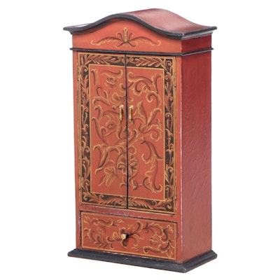 Rococo Style Paint-Decorated and Parcel-Gilt Cabinet