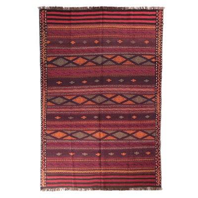 5'7 x 8'5 Handwoven Afghan Kilim Area Rug