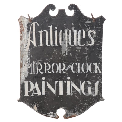 Distressed Finish Antiques Store Sign