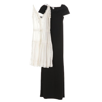 Ralph Lauren Cotton Sundress with Merino Wool Blend Knit Sleeveless Maxi Dress