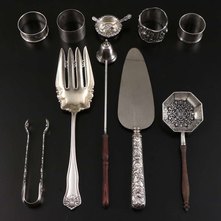 J.B. & S.M. Knowles Sterling Silver Serving Fork and Other Sterling Accessories