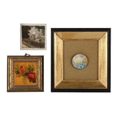 Hand-Painted and Printed Porcelain Plaques, Late 19th-Early 20th Century