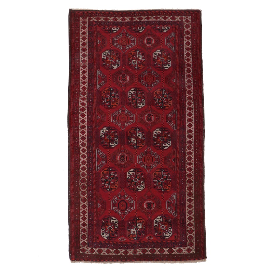 3'11 x 7'3 Hand-Knotted Afghan Turkmen Gul Area Rug