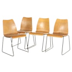 Thonet, Four Bentwood Birch Stack Chairs, Mid-20th Century