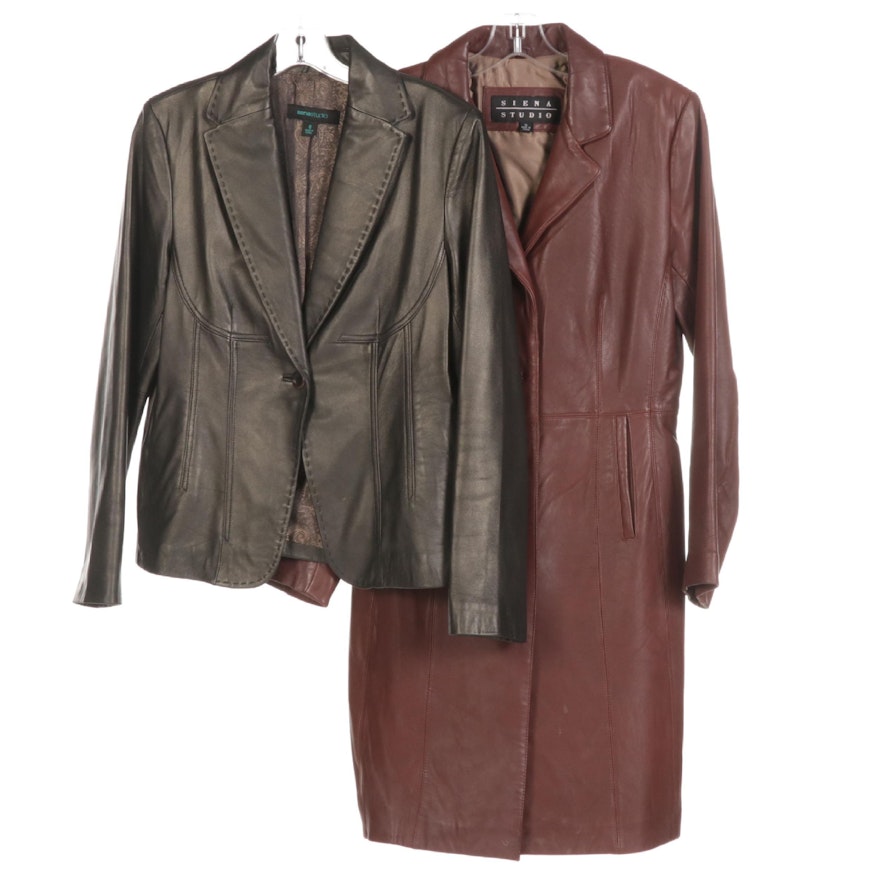 Siena Studio Brown and Black Leather Jackets, 21st Century