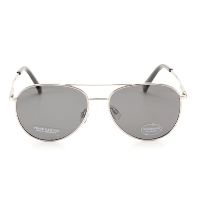 Vince Camuto Silver Metal Polarized Aviator Sunglasses