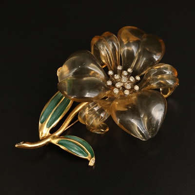 1940s Blumenthal Inc Lucite Lily Brooch