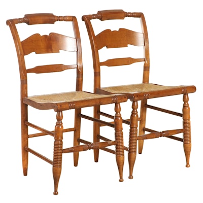 Pair of Federal Style Maple "Fancy" Chairs, Mid to Late 20th Century