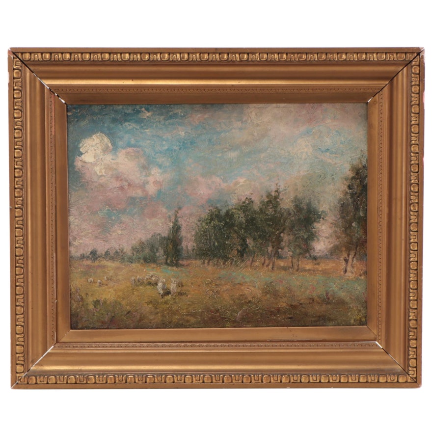 Alfonso Toft Pastoral English Landscape Oil Painting