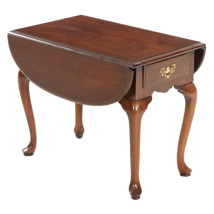 Lane Queen Anne Style Cherry Pembroke Table, Late 20th Century