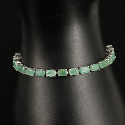 Sterling Emerald Bolo Bracelet