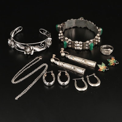 Sterling Grouping of Jewelry Including Mexican Sterling