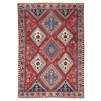 3'4 x 4'9 Hand-Knotted Persian Yalameh Accent Rug