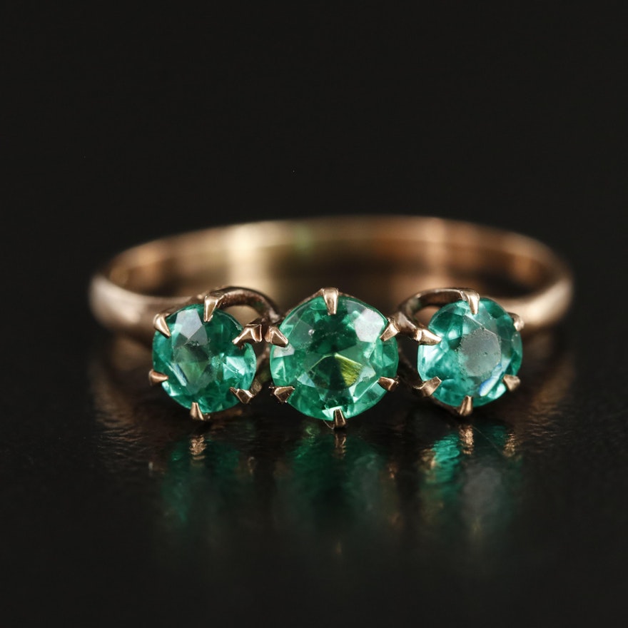 Victorian 10K Glass Ring
