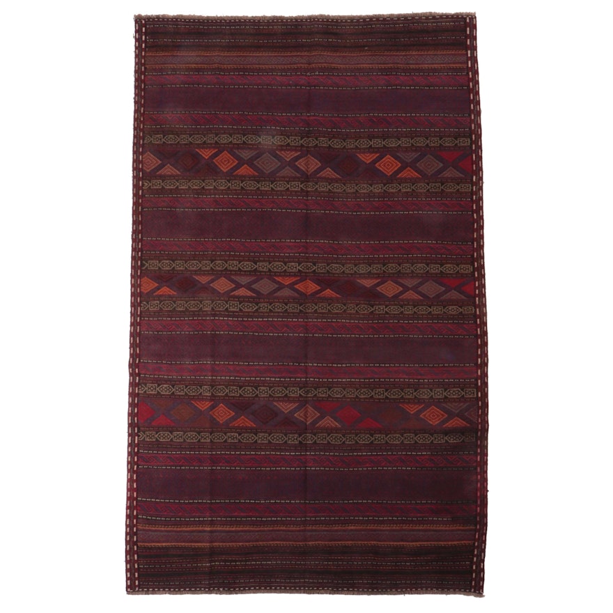 6'1 x 9'11 Handwoven Afghan Baluch Area Rug